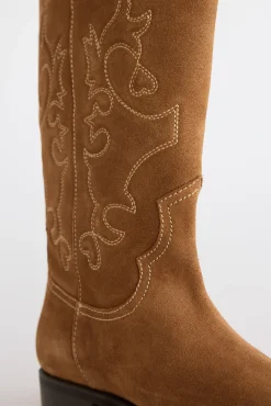 Slowlove Botas|Calçado De Couro-Bota de croute plana Castanho