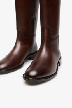 Cortefiel Botas|Calçado De Couro-Bota de montaria de pele Castanho