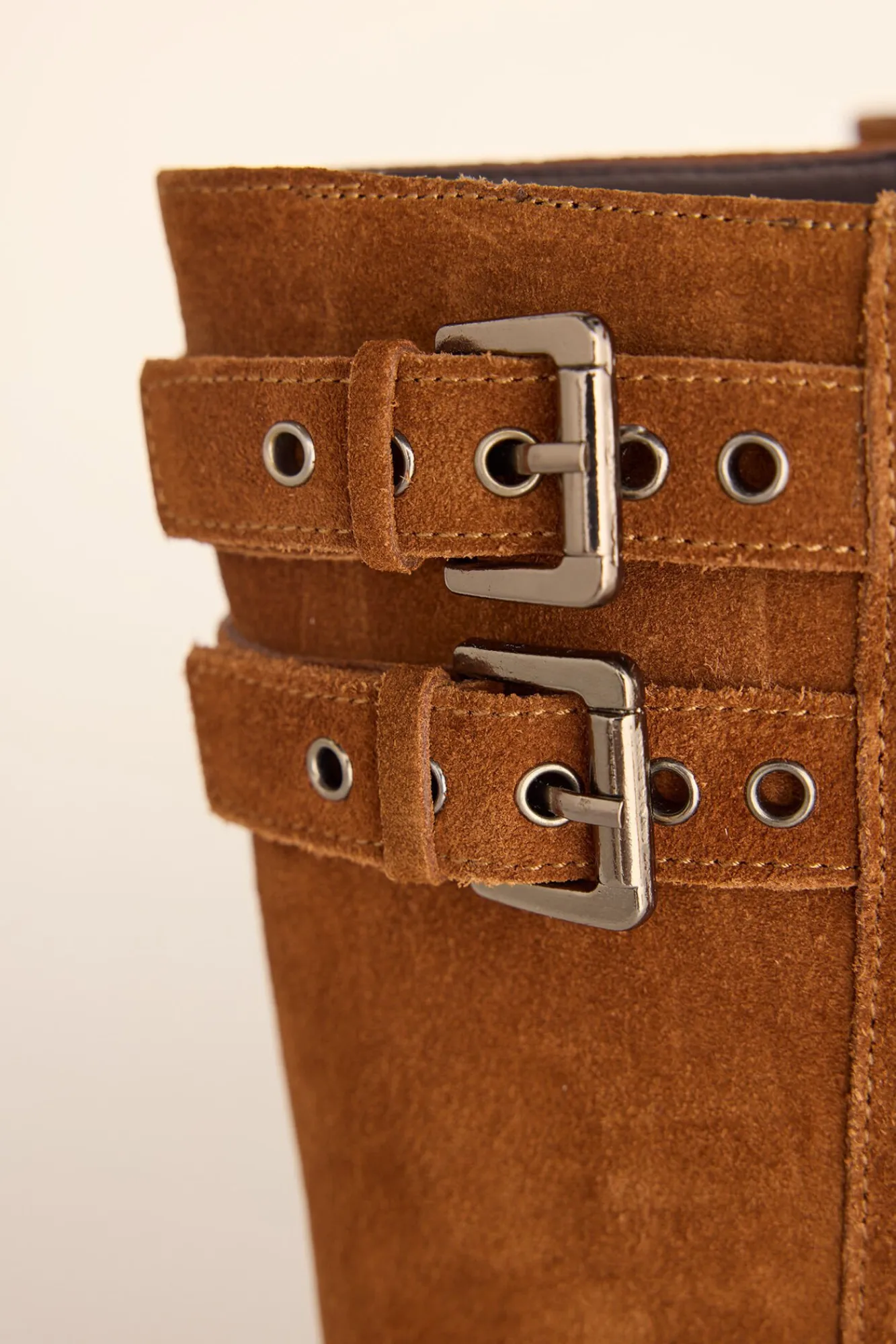 Pedro del Hierro Saltos|Botas-Bota de motociclista de camurça com fivelas Marrom