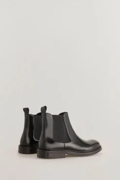 Pedro del Hierro Botas-Bota de pele com elásticos laterais Preto