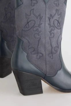 Slowlove Botas|Saltos-Bota de pele e croute Cinzento