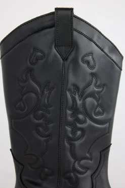 Slowlove Botas|Calçado De Couro-Bota de pele plana Preto