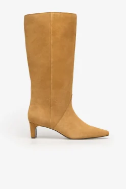 Cortefiel Botas|Calçado De Couro-Bota de salto de croute Castanho