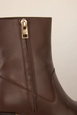 Pedro del Hierro Saltos|Calçado De Couro-Bota de salto em Botins napa Marrom