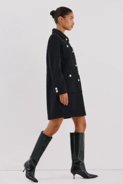 Cortefiel Botas-Bota de salto gatinho com efeito coco Preto