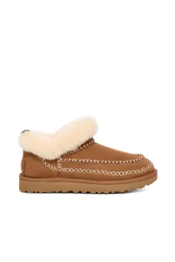 Ugg Botas|Calçado De Couro-Bota feminina clássica Ultra Mini Alpine Castanho