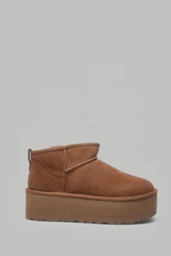Ugg Botas|Saltos-Bota Plataforma Ultra Clássica Marrom