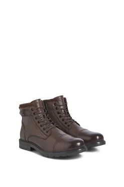 Jack & Jones Botas-Botas altas de couro castanho