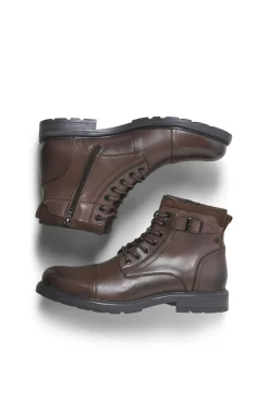 Jack & Jones Botas-Botas altas de couro castanho