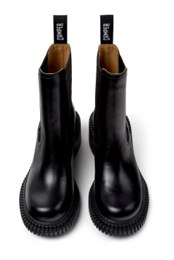 Camper Botas|Calçado De Couro-Botas de couro de cano meia preto