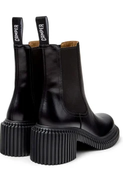 Camper Botas|Calçado De Couro-Botas de couro de cano meia preto