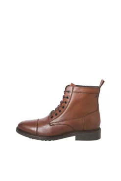 Jack & Jones Botas-Botas de couro para homem cru