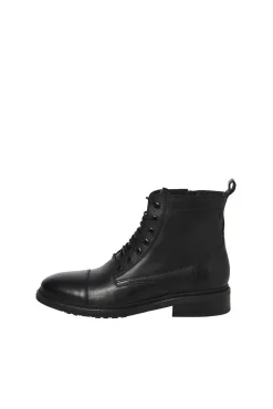 Jack & Jones Botas-Botas de couro para homem preto