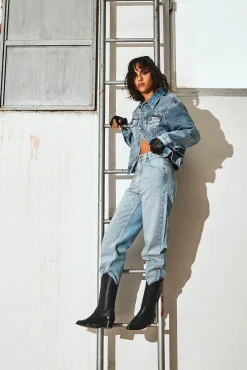 Bryan Stepwise Saltos|Botas-Botas de cowboy de pele Jandra Preto