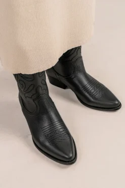 Bryan Stepwise Saltos|Botas-Botas de cowboy de pele Jandra Preto
