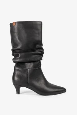 Popa Botas|Calçado De Couro-Botas feminina Nirvana Napa Preto