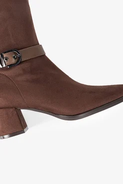Popa Saltos|Botas-Botas Flare de Camurça Feminina Castanho
