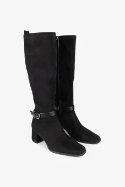 Popa Saltos|Botas-Botas Flare de Camurça Feminina Preto