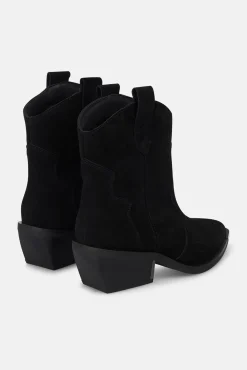 Alma en Pena Saltos|Calçado De Couro-Botim de cowboy de salto baixo Preto