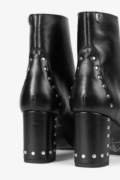 Popa Saltos|Calçado De Couro-Botim feminina de couro Athena Preto