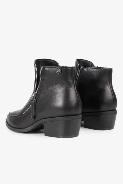 Popa Saltos|Calçado De Couro-Botim feminina de couro urbano Preto