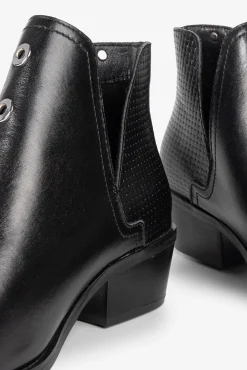 Popa Saltos|Calçado De Couro-Botim feminina Nexo Treccia Preto