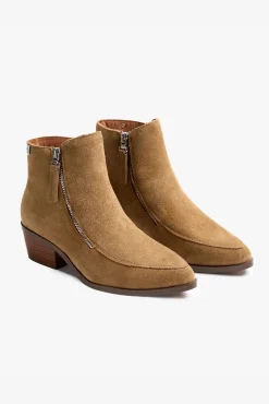 Popa Saltos|Calçado De Couro-Botim Feminina Urbana Croute Castanho