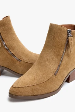 Popa Saltos|Calçado De Couro-Botim Feminina Urbana Croute Castanho