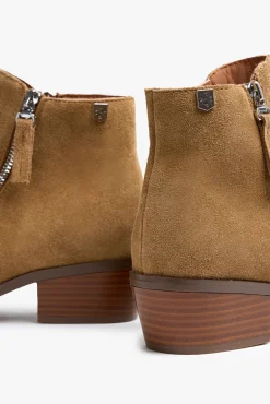 Popa Saltos|Calçado De Couro-Botim Feminina Urbana Croute Castanho