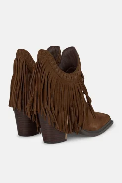Alma en Pena Saltos|Calçado De Couro-Botim longa com franjas Castanho