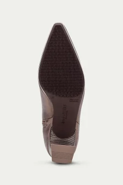 Hispanitas Saltos|Calçado De Couro-Botins ATLANTA bico fino metálica Castanho