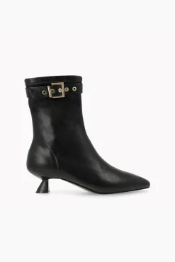 Lodi Botins-Botins com efeito de couro e detalhes Preto