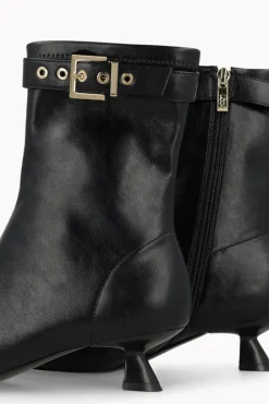 Lodi Botins-Botins com efeito de couro e detalhes Preto