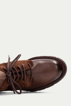 Hispanitas Saltos|Calçado De Couro-Botins curto com cadarço e sola de corrida em Zurique Castanho