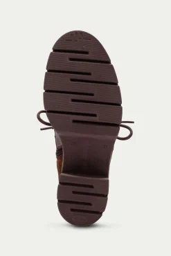 Hispanitas Saltos|Calçado De Couro-Botins curto com cadarço e sola de corrida em Zurique Castanho