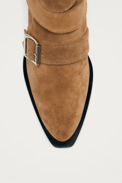 Alohas Saltos|Botins-Botins de cano curto de couro camurça Eras Castanho