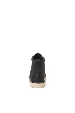Jack & Jones Botas-Botins de couro com sola de borracha preto