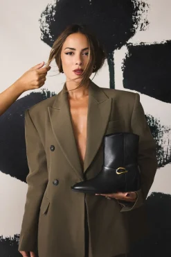 Gioseppo Saltos|Calçado De Couro-Botins de couro Melyssa Pinto Preto