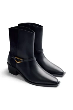 Gioseppo Saltos|Calçado De Couro-Botins de couro Melyssa Pinto Preto
