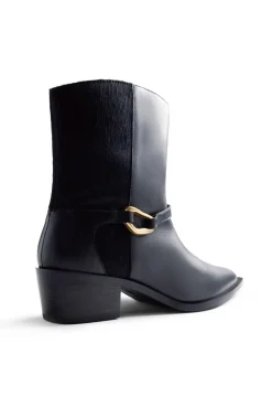 Gioseppo Saltos|Calçado De Couro-Botins de couro Melyssa Pinto Preto