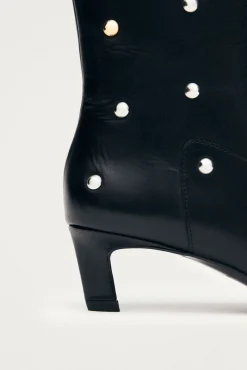 Alohas Botins-Botins de couro Nash Studs até o tornozelo Preto