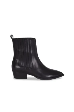 Cortefiel Saltos|Botins-Botins de pele elástico Preto