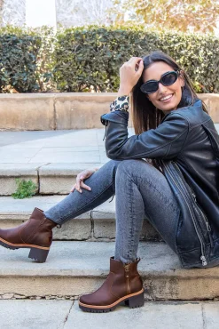 Panama Jack Saltos|Calçado De Couro-Botins de salto alto femininas Castanho