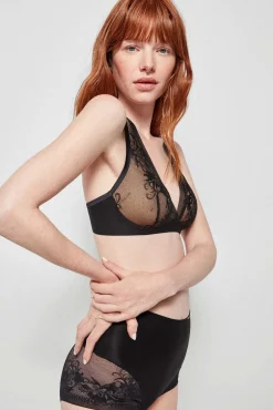 Gisela Roupa Interior-Braga alta sin costuras preto