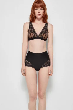 Gisela Roupa Interior-Braga alta sin costuras preto