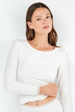 Gisela Roupa Interior-Braguita alta básica con galón de encaje branco