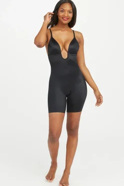 Spanx Roupa Interior-Braguita faja reductora escote U negra preto