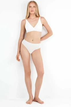 Gisela Roupa Interior-Braguita midi con galón de encaje y camales branco