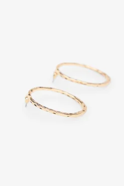 Cortefiel Joalharia E Bijuteria-Brincos de argola com strass Dourado