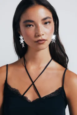 Springfield Joalharia E Bijuteria-Brincos de estrela em cascata cinzento